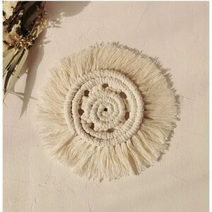 Boho Tassel Trivets Coasters. Cotton. Set of 4. NIP